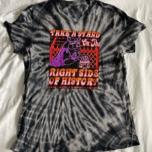 Graphic tee shirt, tie dye, activist , size medium, hot topic, oversized